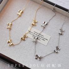 2025韩代Numbering蝴蝶结项链芭蕾风choker颈链锁骨链2种戴法女团