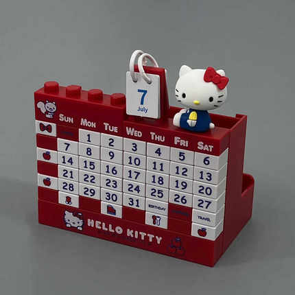 Hellokitty公仔积木万年历日历台历桌面摆件动漫可爱卡通学生礼物