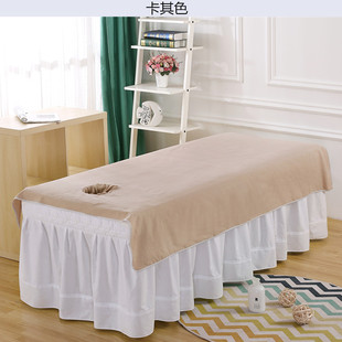 新款美容床单免烫加厚水洗棉高档美容院专用按摩推拿床单带洞纯棉