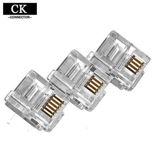 CK RJ11 Crystal Head 6p6c4c2c Четырехлетная телефонная линия 4p4c Соединение золото золото