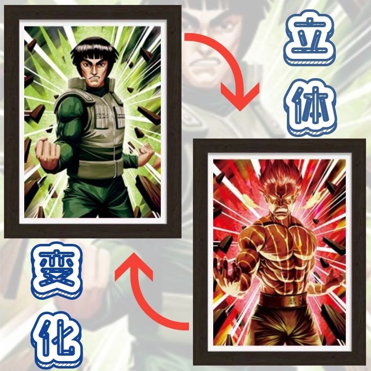 迈特凯might guy3d立体渐变装饰画火影忍者八门遁甲两重变化效果