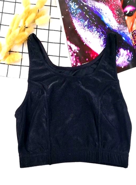 日本超薄无海棉值绒面料背心文胸 全罩杯无钢托运动内衣 黑色L码