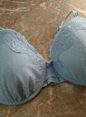满80元免邮 大罩杯薄海棉垫模杯内衣 大尺码文胸蓝色40DD 42D44CD