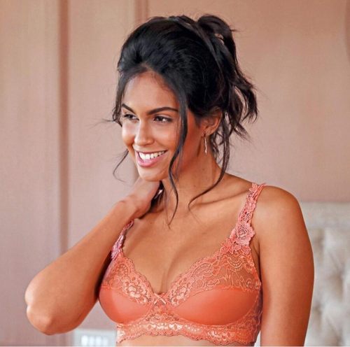 新品 外贸无钢托文胸蕾丝薄款 凸点缩胸内衣B杯胸罩 3色75808590B