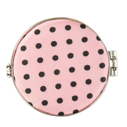 姣兰  粉红色可爱心形圆点小镜子化妆镜 美妆镜 圆镜 随身镜