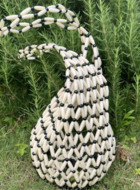 【CILI CLUTCH 】 特价清 大容量花式镂空串珠原木手工网袋单肩包