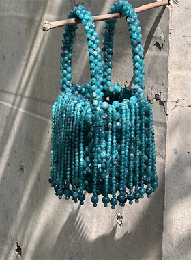 【CILI CLUTCH 】烟雨江南  复古仿石纹长流苏个性旗袍造型手提包