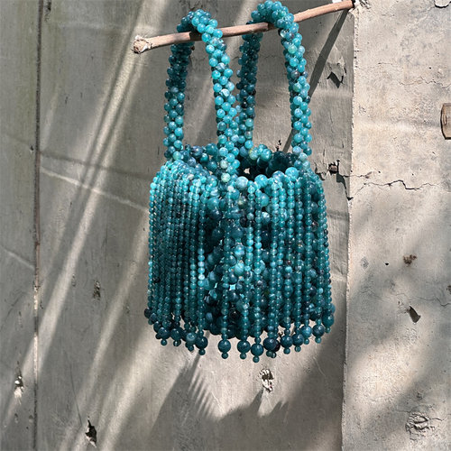 【CILI CLUTCH 】烟雨江南  复古仿石纹长流苏个性旗袍造型手提包
