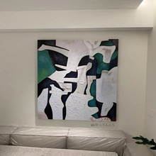 手绘抽象肌理3d立体高级感油画客厅沙发背景过道走廊装饰艺术挂画