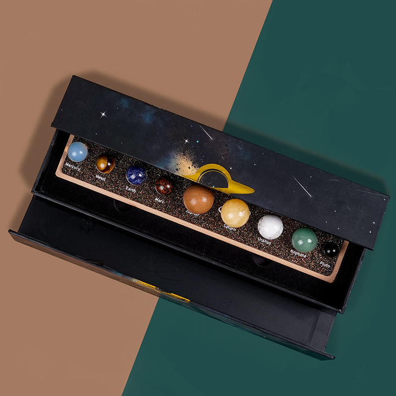 天然矿石九大行星创意摆件水晶球原石矿石标本矿物套装宝石摆台