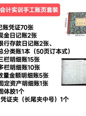2026年新款公司企业学校会计实训手工账页现金银行总账多栏三栏26