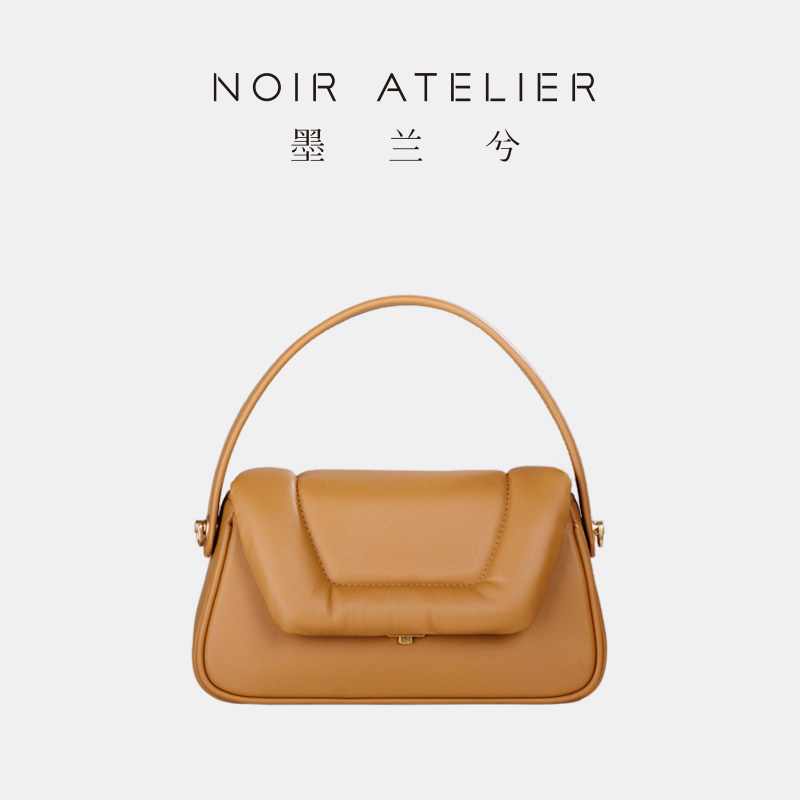 墨兰兮 PUFF系列方泡芙包头层软牛皮包包 NOIR ATELIER独立设计