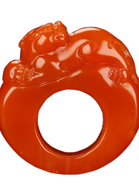 天然凉山南红玛瑙貔貅扳指