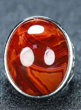 天然戒圈男女款凉山南红玛瑙