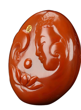 莲花观音大师作品凉山南红玛瑙