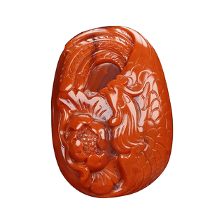 天然四川凉山保山南红玛瑙补火火焰纹凤凰凤吊坠原石男女儿童款