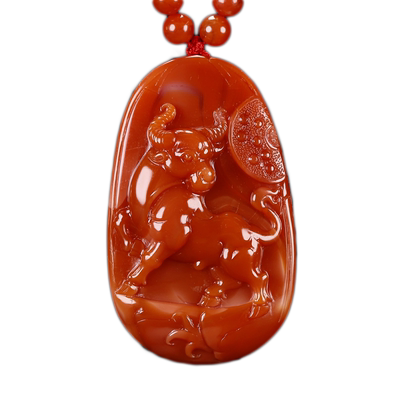 天然生肖南红吊坠男女同款玛瑙