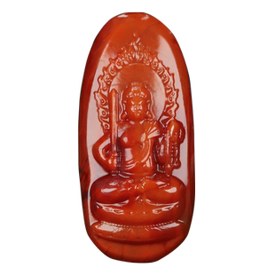 正品天然凉山保山南红玛瑙本命佛吊坠不动尊不动明王生肖鸡守护神