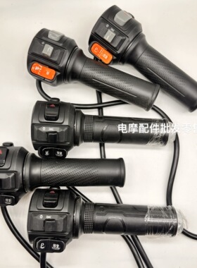 爱玛电动车辉腾A723双闪组合开关路豪红牛油门调速转把灯P档总成