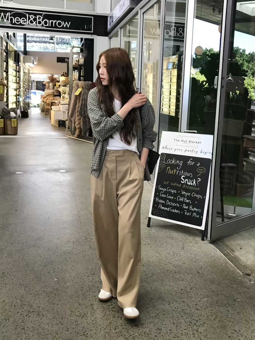 韩国东大门代购VENIR2025秋季新品经典长畔阔腿拖地休闲西裤