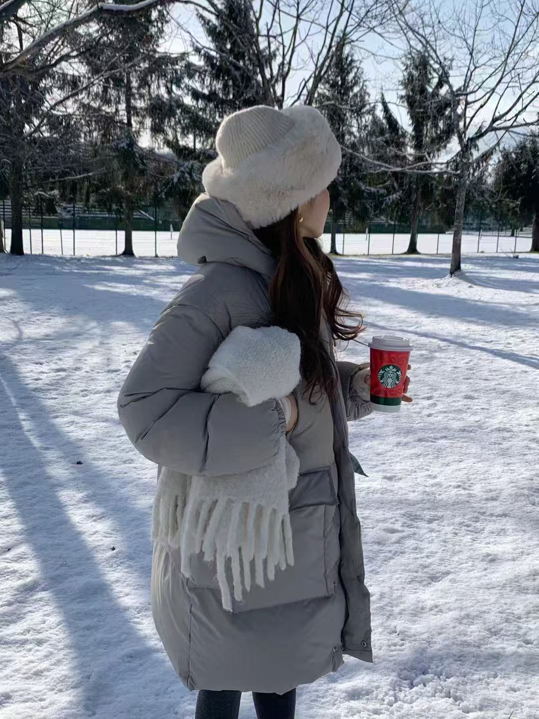 韩国东大门代购Ounce2025冬季新款洋气时尚百搭保暖长款羽绒服