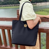 休闲百搭单肩包2025新款 通勤大容量尼龙布包简约托特布包女手提包