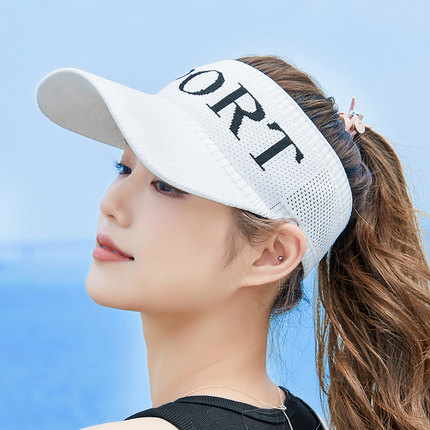 韩版女夏季遮阳帽户外防晒鸭舌空顶帽大檐跑步防晒帽春夏运动帽子