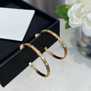 顶 纯银精工版 925银菱格耳环带钻素圈圈饰品女高级欧 白兔家