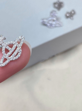 白兔家高品质！细节控！土星水钻镂空耳钉项链手链朋克女可爱时尚