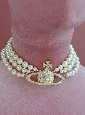 黄铜镀金人造珍珠女朋克复古