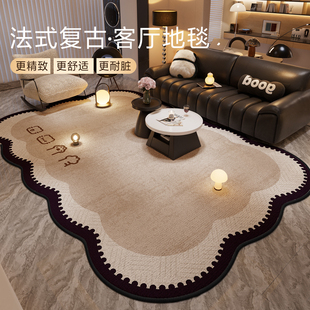 意式复古客厅地毯2026新款免洗免打理可擦加厚沙发地垫防滑垫防水