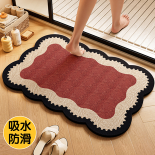 马年红色家用浴室地垫卫生间脚垫新款防滑垫卡通吸水防滑耐脏垫子