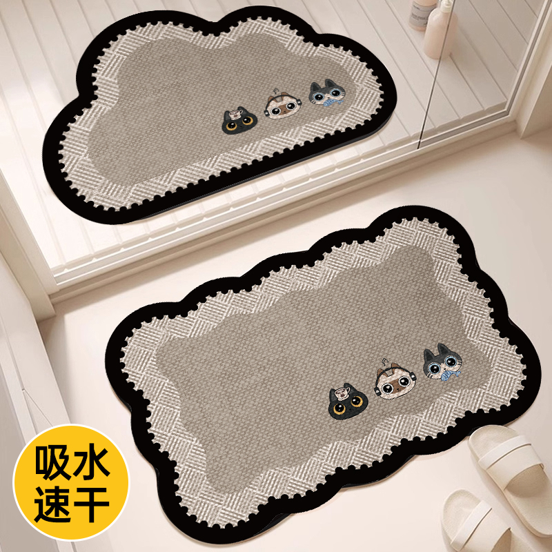 浴室地垫硅藻泥吸水防滑专用垫子