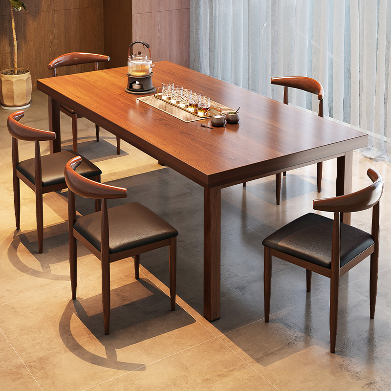 大板茶桌家用2025新款干泡台茶台办公室桌椅组合简易平面吃饭桌子