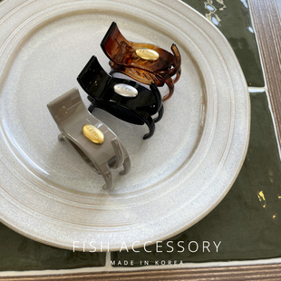 韩国进口J.Ram金标法式 横竖抓夹气质复古高级丸子头高低马尾发夹