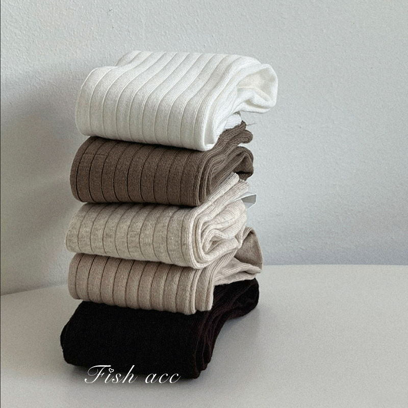 韩国东大门进口高品质经典搭配软糯坑条堆堆袜棉麻中筒偏长筒袜子