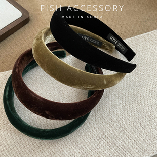 韩国进口高品质头箍女细腻新色丝绒海绵垫高颅顶气质立体感发箍