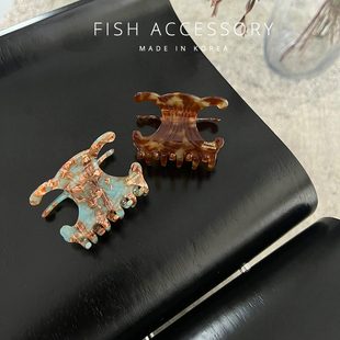 韩国东大门进口发夹高级感气质女C形中号盘发超美晕染后脑勺抓夹