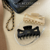 韩国进口抓夹复古发夹肯豆同款 超大号发抓蝴蝶结发量多盘发鲨鱼夹