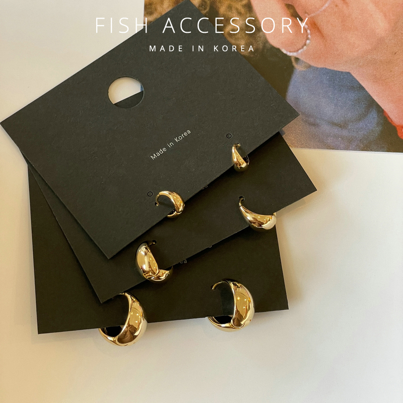 法式小金豆简约气质耳环