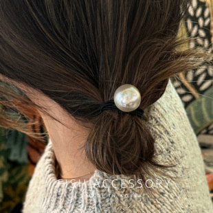 韩国进口ins风发圈女2024新款 一颗珍珠双层皮筋扎马尾百搭发绳