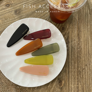 韩国进口France金标发夹复古气质温柔果冻色大号鸭嘴夹边夹刘海夹