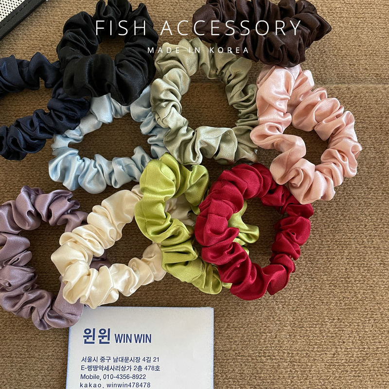 好品质30姆米褶皱真丝发圈