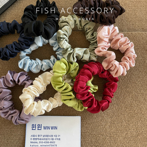 好品质30姆米褶皱真丝发圈