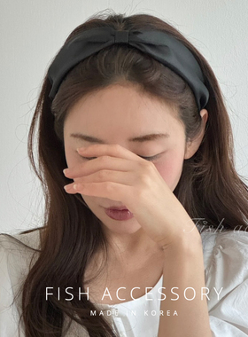 韩国进口轻纱小众纯色发箍中间打结气质简约百搭带齿压发精致头箍