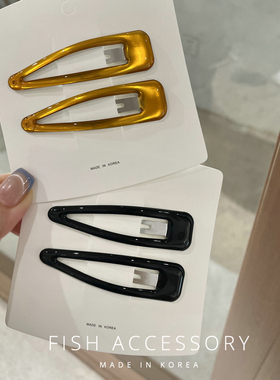 韩国进口东大门欧尼同款BB夹简约百搭茶金色三角形刘海侧边发夹