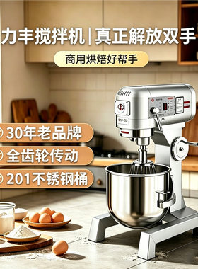 力丰B20搅拌机打蛋器商用和面机三多功能揉面粉馅料奶油鲜B30b15