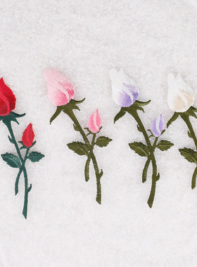 moon prim玫瑰刺绣布贴diy流沙手工包-Mikko仙气装饰补丁贴片辅料