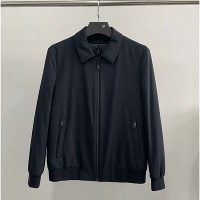 雷di波eryr648男士冬季高端商务藏青色拉链款保暖羽绒服