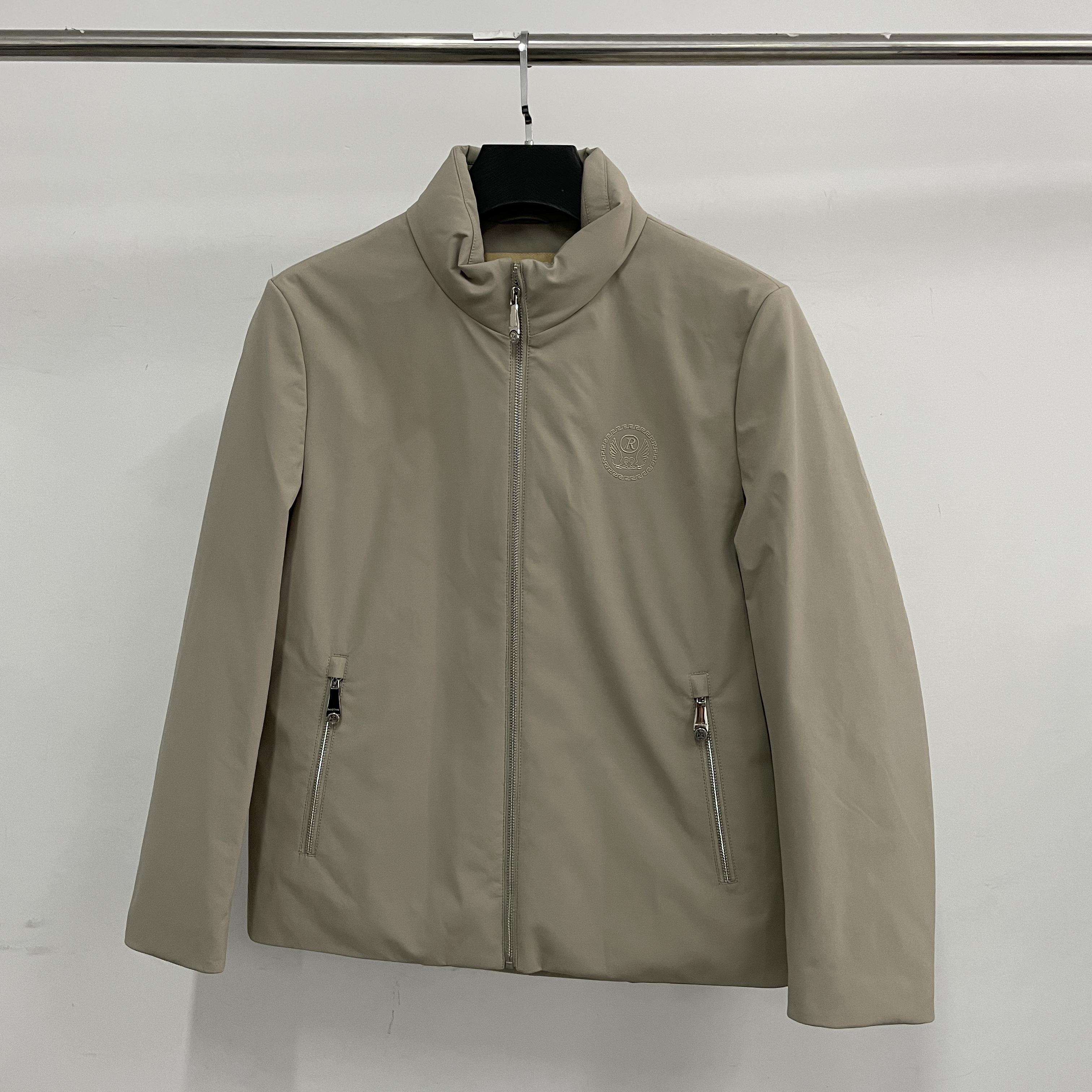 雷di波eryr602男士冬季卡其色休闲简约立领户外羽绒服